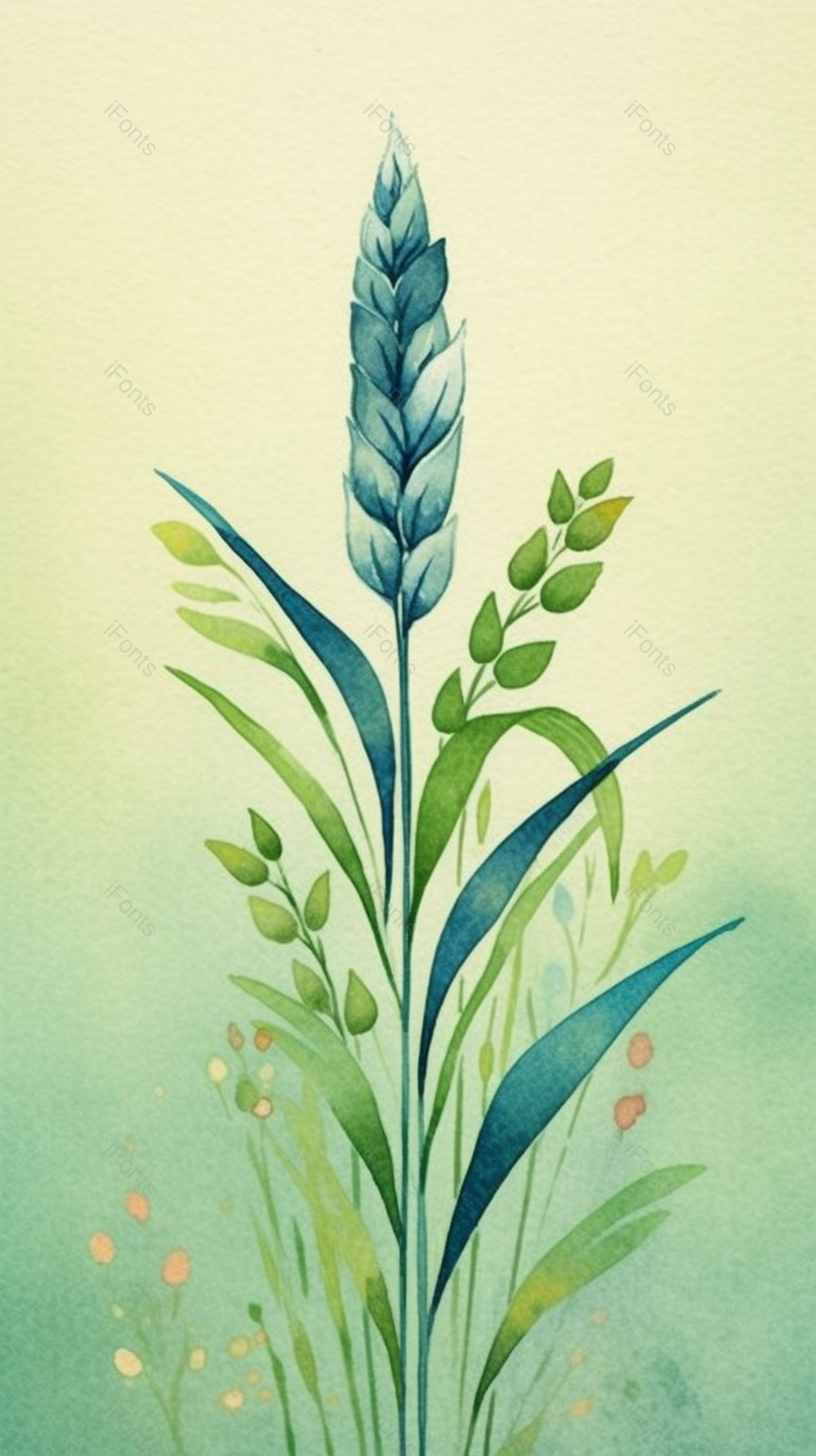 小满节气绿色小麦麦穗水彩画背景,插画/手绘图,插画/手绘图库,插画/手绘图下载,插画/手绘